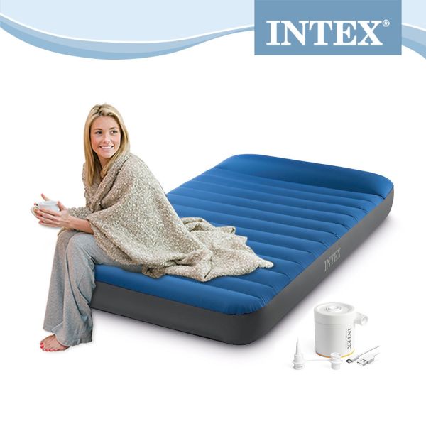 【INTEX】TPU充氣床(附USB電動充氣幫浦)單人加大-寬99cm(64011) 15020420 LIFECODE,戶外用品,生活密碼,LIFECODE生活密碼戶外用品生活館 ,帳篷,折疊桌椅,鋁合金,車尾帳,速搭帳INTEX,露營,露營區,露營裝備,露營生活,露營美學,outdoor,camping,帳篷,露營小物,客廳帳,INTEX,戶外用品,充氣床,床墊,露營,露營裝備,露營生活