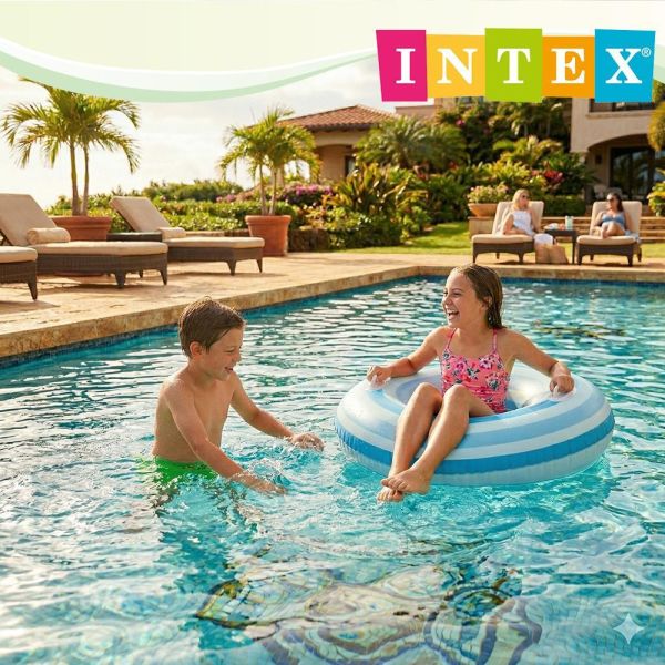 【INTEX】海洋條紋游泳圈-雙把手(直徑91cm)-適9歲+ (59256) 2色可選15130801/2 INTEX泳圈,大尺寸泳圈,兒童泳圈,成人泳圈,帶把手泳圈,浮圈,充氣泳圈,海邊泳圈,泳池玩具,條紋泳圈,拍照泳圈,夏季玩水,戲水用品