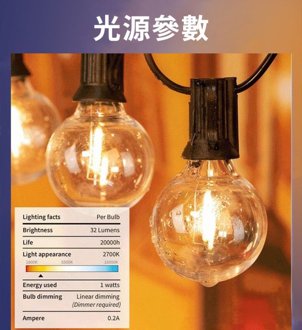 【LIFECODE】LED耐摔燈串-G40-USB-(30米50燈+2個備用) 12320460 LIFECODE,戶外用品,LIFECODE生活密碼戶外用品生活館 ,帳篷,折疊桌椅,鋁合金,車尾帳,速搭帳,露營,露營區,露營裝備,露營生活,露營美學,outdoor,camping,帳篷,露營小物,燈串,燈泡