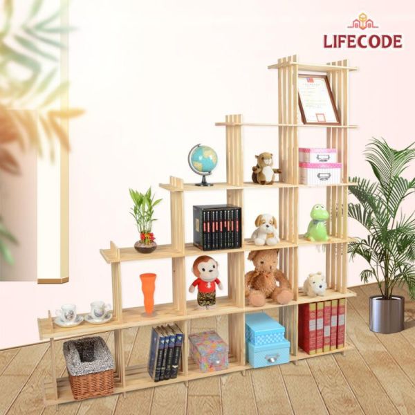 【LIFECODE】極簡風黃松木斜十五格架/實木置物架/書架/花架 11010140 LIFECODE,戶外用品,LIFECODE生活密碼戶外用品生活館 ,帳篷,折疊桌椅,鋁合金,車尾帳,速搭帳,INTEX,露營,露營區,露營裝備,露營生活,露營美學,outdoor,camping,斜十五格架,實木置物架,書架,花架