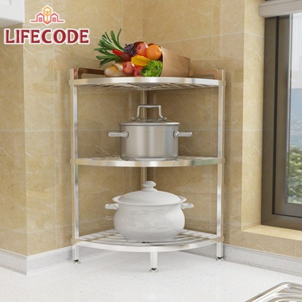 【LIFECODE】《收納王》不鏽鋼三層角落架(鍋具架/浴室架) 14060190 LIFECODE,戶外用品,LIFECODE生活密碼戶外用品生活館 ,帳篷,折疊桌椅,鋁合金,車尾帳,速搭帳,INTEX,露營,露營區,露營裝備,露營生活,露營美學,outdoor,camping,帳篷,露營小物,客廳帳