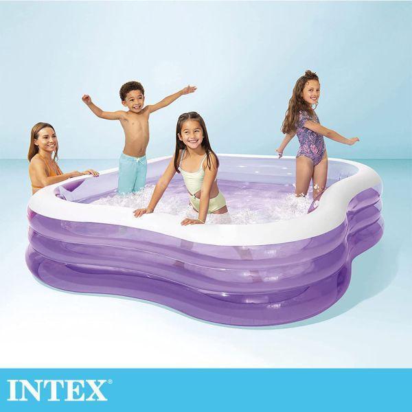 【INTEX】盒損-方型紫色大型戲水游泳池229x229x56cm(1350L)適6歲+ 15120040(57495) LIFECODE,戶外用品,LIFECODE生活密碼戶外用品生活館 ,帳篷,折疊桌椅,鋁合金,車尾帳,速搭帳,INTEX,充氣床,露營,露營區,露營裝備,露營生活,露營美學,outdoor,camping,帳篷,露營小物,客廳帳,充氣沙發,泳池,戲水池,大型泳池,游泳池