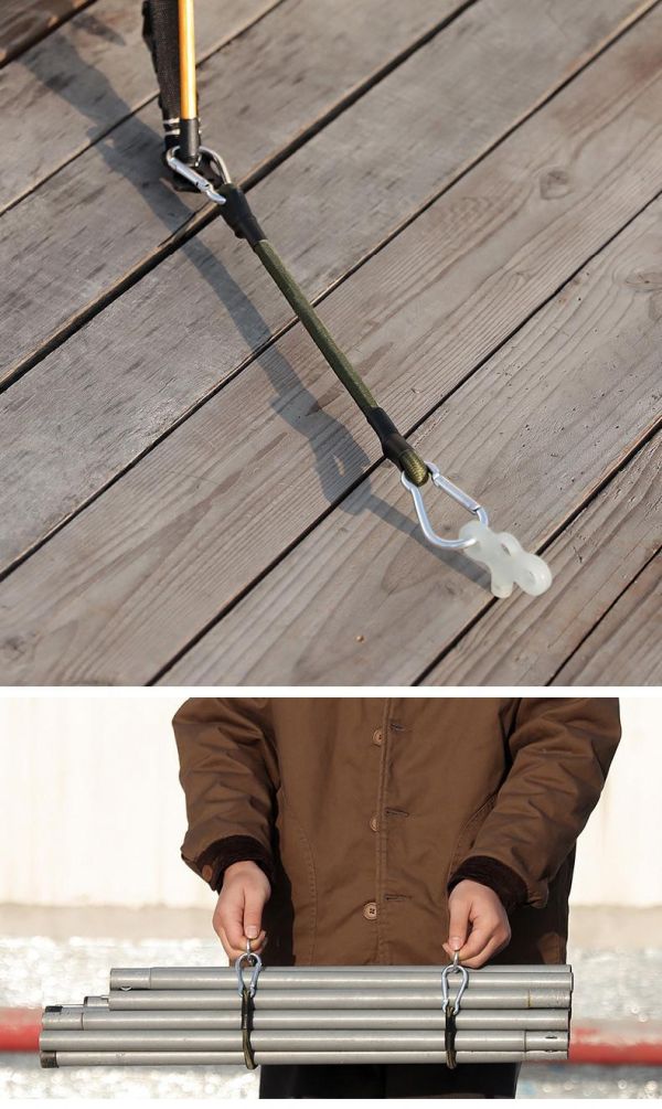 《LIFECODE》戶外登山扣彈力繩加粗款（30/60/90/130cm-8入組）12321040-4 LIFECODE 彈力繩、登山扣彈力繩、戶外彈力繩、8mm 加粗彈力繩、露營固定繩、鋁合金登山扣、行李固定繩、露營收納繩、車載固定繩、露營配件推薦