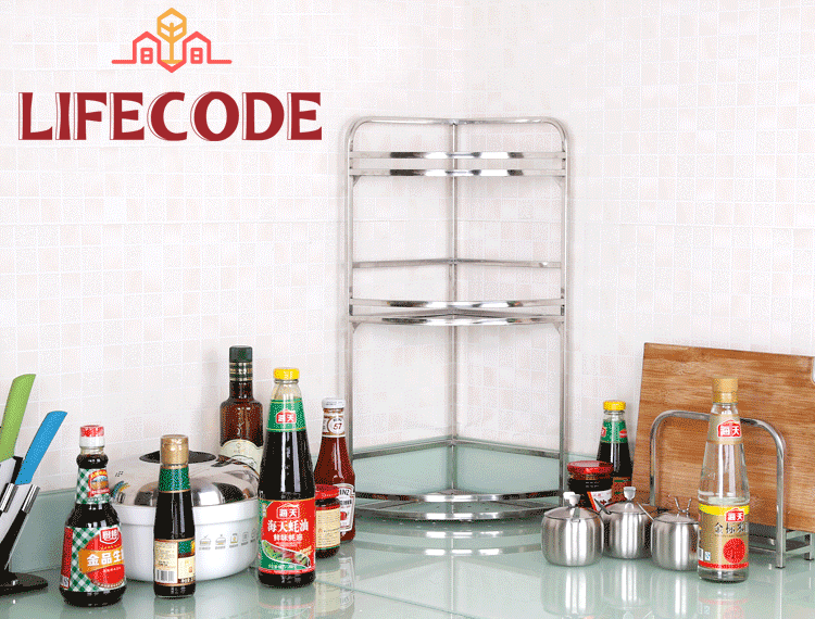 【LIFECODE】《收納王》不鏽鋼三層轉角置物架/調料架 14060100 LIFECODE,戶外用品,LIFECODE生活密碼戶外用品生活館 ,帳篷,折疊桌椅,鋁合金,車尾帳,速搭帳,INTEX,露營,露營區,露營裝備,露營生活,露營美學,outdoor,camping,帳篷,露營小物,轉角置物架,調料架