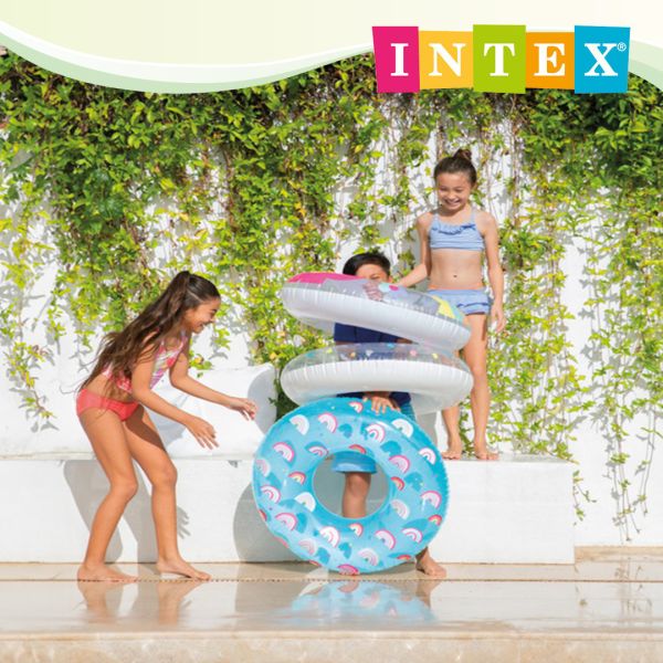 【INTEX】魔法造型泳圈(愛心/花朵/彩虹)-直徑81cm 適8歲+ 15130760/1/2 (59259) 