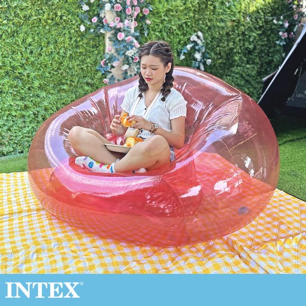 【INTEX】粉紅透明充氣沙發/充氣椅(66501NP) 15030210 LIFECODE,戶外用品,LIFECODE生活密碼戶外用品生活館 ,帳篷,折疊桌椅,鋁合金,車尾帳,速搭帳,INTEX,充氣床,露營,露營區,露營裝備,露營生活,露營美學,outdoor,camping,帳篷,露營小物,客廳帳