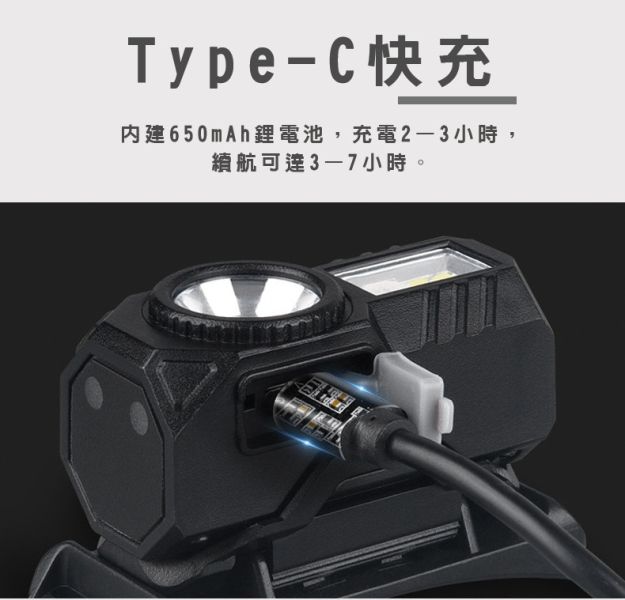 【LIFECODE】LED多用途頭燈/帶磁吸/帶帽夾/TYPE C充電-2色可選 12320803/8 感應頭燈 露營頭燈 夜跑燈 防水頭燈 RGB頭燈 磁吸筆夾燈 Type-C充電頭燈 登山手電筒 多功能LED燈