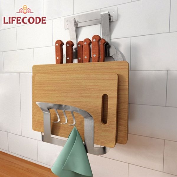 LIFECODE 《收納王》304不鏽鋼-免打孔-壁掛式-刀具架/砧板架 14060270 LIFECODE,戶外用品,LIFECODE生活密碼戶外用品生活館 ,帳篷,折疊桌椅,鋁合金,車尾帳,速搭帳,INTEX,露營,露營區,露營裝備,露營生活,露營美學,outdoor,camping,帳篷,露營小物,客廳帳