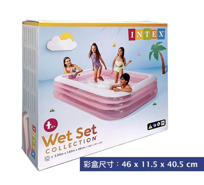 【INTEX】歡樂家庭粉紅長形游泳池305*183*56CM(1050L)適6歲+ 15120551(58487NP) LIFECODE,戶外用品,LIFECODE生活密碼戶外用品生活館 ,帳篷,折疊桌椅,鋁合金,車尾帳,速搭帳,INTEX,露營,露營區,露營裝備,露營生活,露營美學,outdoor,camping,帳篷,露營小物,客廳帳
