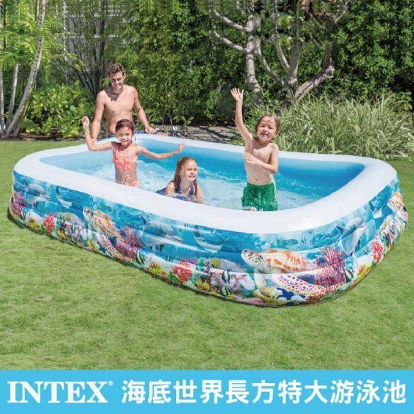 【INTEX】盒損-海底世界長方型特大游泳池305x183x56cm(1020L)6歲+ 15120430(58485) LIFECODE,戶外用品,LIFECODE生活密碼戶外用品生活館 ,帳篷,折疊桌椅,鋁合金,車尾帳,速搭帳,INTEX,露營,露營區,露營裝備,露營生活,露營美學,outdoor,camping,帳篷,露營小物,客廳帳