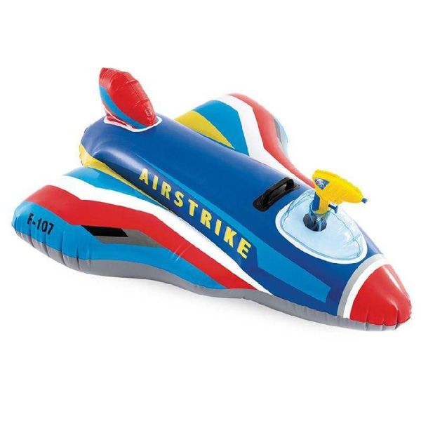 【INTEX】戰鬥機水槍水上座騎(117*104cm)-3歲+ (57531) 2色可選 15130811/2 INTEX水上玩具,戰鬥機浮具,兒童騎乘浮具,水槍玩具,充氣飛機,泳池玩具,戲水玩具,兒童戲水,水上座騎,男童玩具,夏季玩水,充氣玩具,浮具