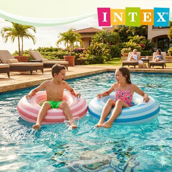 【INTEX】海洋條紋游泳圈-雙把手(直徑91cm)-適9歲+ (59256) 2色可選15130801/2 INTEX泳圈,大尺寸泳圈,兒童泳圈,成人泳圈,帶把手泳圈,浮圈,充氣泳圈,海邊泳圈,泳池玩具,條紋泳圈,拍照泳圈,夏季玩水,戲水用品
