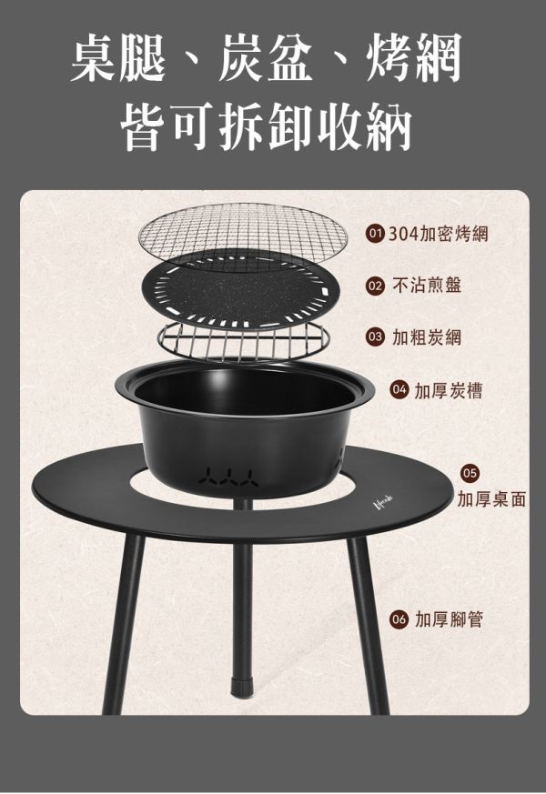 【LIFECODE】加大圍爐燒烤桌(直徑65cm)-大全配(附304烤網+桌蓋+煎盤+收納袋)/烤肉架/烤肉桌/焚火台 12410300 LIFECODE 烤肉桌、圍爐桌、焚火台、燒烤桌推薦、多功能烤肉架、露營烤肉桌、不鏽鋼烤網、戶外煎烤組、烤肉神器、戶外聚會裝備