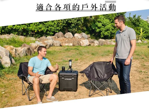 【LIFECODE】寬野椅輕便折疊椅-黑色 13010238 LIFECODE折疊椅, 寬野椅, 露營椅, 戶外折疊椅, 雙層牛津布, 高背休閒椅, 露營裝備, 野餐椅, 烤肉椅, 釣魚椅, 輕便折疊椅