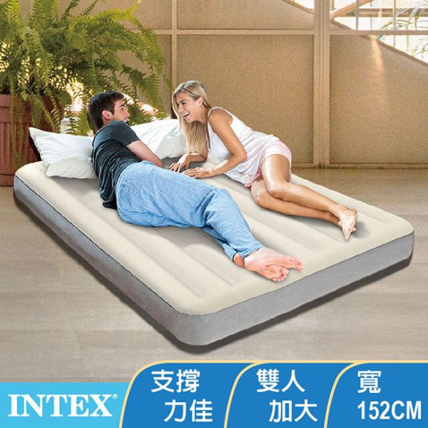 【INTEX】新型氣柱-雙人加大植絨充氣床墊 (寬152cm) 15010191(64103) LIFECODE,戶外用品,LIFECODE生活密碼戶外用品生活館 ,,帳篷,折疊桌椅,鋁合金,車尾帳,速搭帳INTEX,露營,露營區,露營裝備,露營生活,露營美學,outdoor,camping,帳篷,露營小物,客廳帳