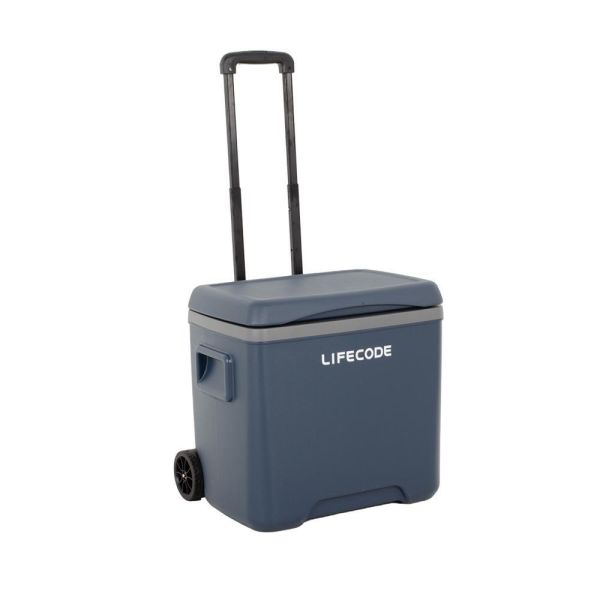 【LIFECODE】冰鋒箱-拉桿式30L保冰桶-附2個冰磚-海軍藍 12300425 LIFECODE保冰桶,30L保冰桶,拉桿式保冰桶,露營冰桶,露營保冰箱,行動冰箱,冰桶推薦,戶外保冰桶,車宿保冰桶,露營用品,野餐冰桶,烤肉冰桶,PU發泡保冰桶,長效保冰桶,附冰磚保冰桶,雙滾輪冰桶,海軍藍保冰桶