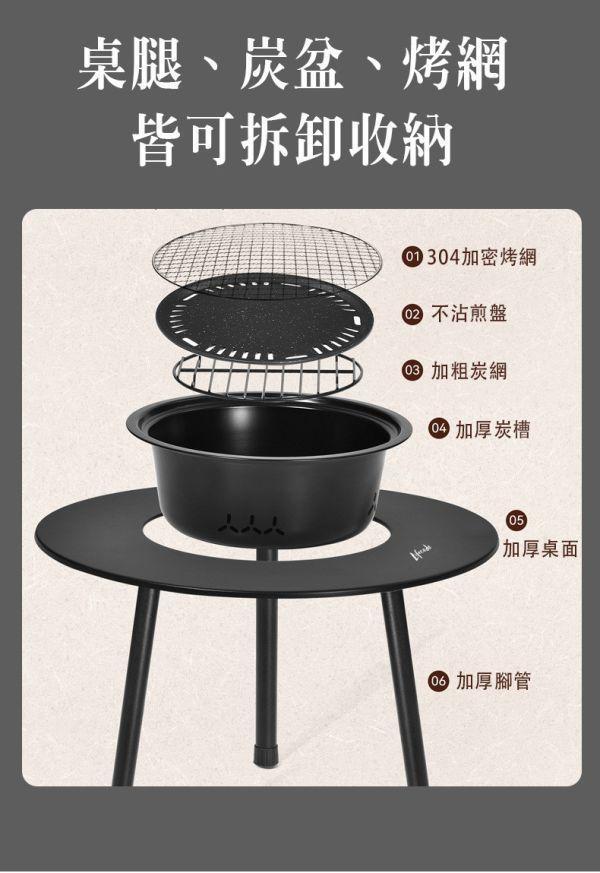 【LIFECODE】加大圍爐燒烤桌(直徑65cm)-大全配(附304烤網+桌蓋+煎盤+收納袋)/烤肉架/烤肉桌/焚火台 12410300 LIFECODE 烤肉桌、圍爐桌、焚火台、燒烤桌推薦、多功能烤肉架、露營烤肉桌、不鏽鋼烤網、戶外煎烤組、烤肉神器、戶外聚會裝備