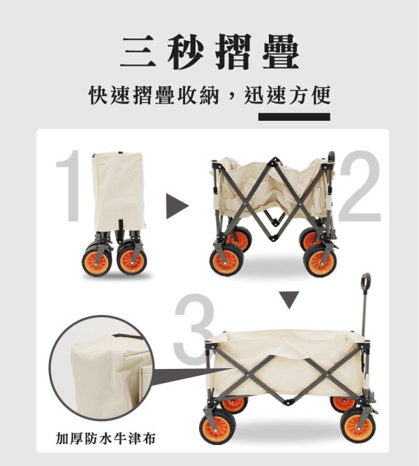 【LIFECODE】露營推車-束狀收合(加大90*47cm- 7吋寬輪帶剎車)-2色可選 12300373米白/8黑色 LIFECODE,戶外用品,LIFECODE生活密碼戶外用品生活館 ,帳篷,折疊桌椅,鋁合金,車尾帳,速搭帳,INTEX,露營,露營區,露營裝備,露營生活,露營美學,outdoor,camping,帳篷,露營小物,客廳帳