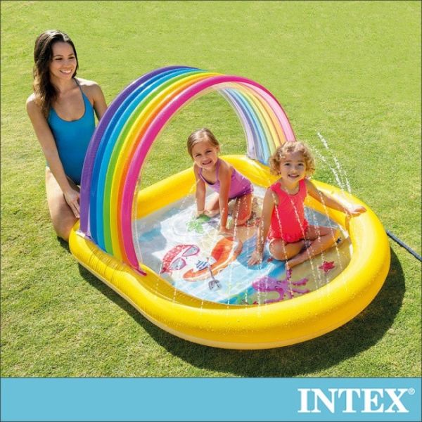 【INTEX】彩虹幼兒充氣水池147x130x86cm 適2歲+ 15900020(57156) LIFECODE,戶外用品,LIFECODE生活密碼戶外用品生活館 ,帳篷,折疊桌椅,鋁合金,車尾帳,速搭帳,INTEX,露營,露營區,露營裝備,露營生活,露營美學,outdoor,camping,帳篷,露營小物,客廳帳