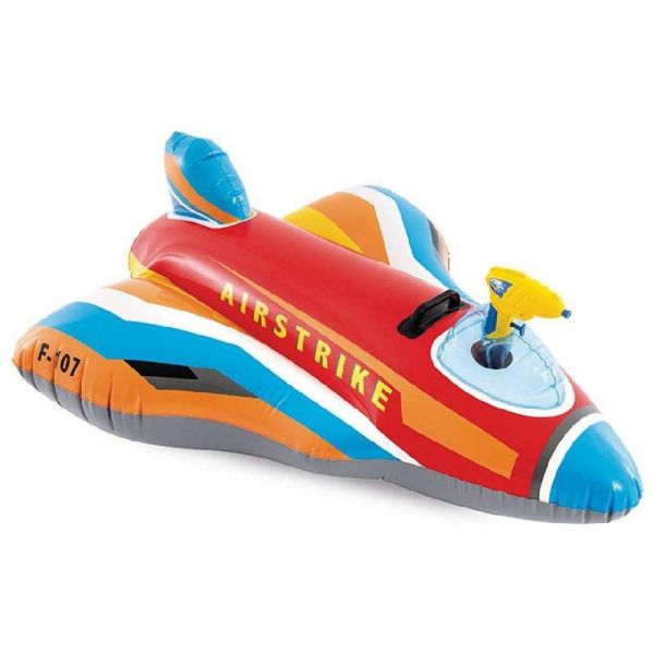 【INTEX】戰鬥機水槍水上座騎(117*104cm)-3歲+ (57531) 2色可選 15130811/2 INTEX水上玩具,戰鬥機浮具,兒童騎乘浮具,水槍玩具,充氣飛機,泳池玩具,戲水玩具,兒童戲水,水上座騎,男童玩具,夏季玩水,充氣玩具,浮具
