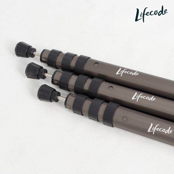 【LIFECODE】鋁合金可伸縮12邊形營柱90-280cm-鈦色/黑色12310101/8 LIFECODE,生活密碼,戶外用品,伸縮營柱,帳篷,天幕,鋁合金營柱,客廳帳營柱,炊事帳支撐桿,天幕支架,