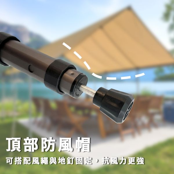 【LIFECODE】鋁合金可伸縮12邊形營柱90-220cm-鈦色/黑色 12310711/8 LIFECODE,生活密碼,戶外用品,伸縮營柱,帳篷,天幕,鋁合金營柱,客廳帳營柱,炊事帳支撐桿,天幕支架,營柱
