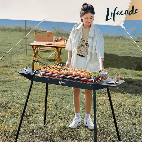 【LIFECODE】黑武士大型烤肉架-304不鏽鋼烤網+不沾烤盤-附收納袋 12410290 LIFECODE,戶外用品,LIFECODE生活密碼戶外用品生活館 ,,帳篷,折疊桌椅,鋁合金,車尾帳,速搭帳INTEX,露營,露營區,露營裝備,露營生活,露營美學,outdoor,camping,帳篷,露營小物,客廳帳