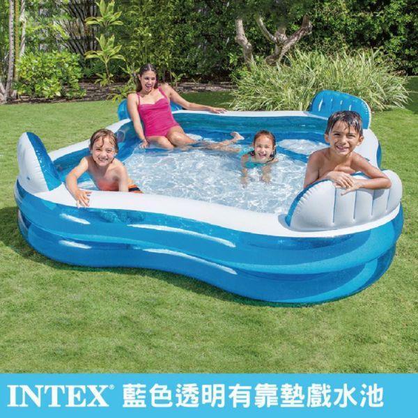 【INTEX】盒損-藍色有靠墊戲水游泳池229x229x66cm(990L)適用3歲+ 15120310(56475N) LIFECODE,戶外用品,LIFECODE生活密碼戶外用品生活館 ,帳篷,折疊桌椅,鋁合金,車尾帳,速搭帳,INTEX,露營,露營區,露營裝備,露營生活,露營美學,outdoor,camping,帳篷,露營小物,客廳帳