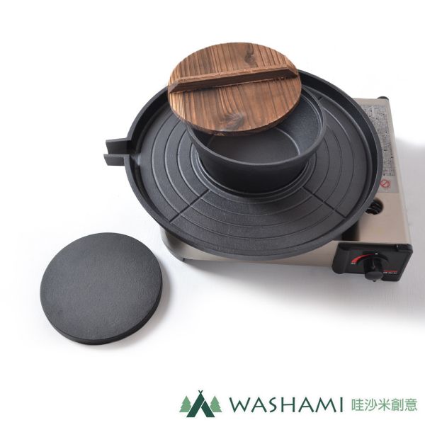 鑄鐵韓式燒烤盤附木蓋-兩款可選 71080110/20 LIFECODE,戶外用品,LIFECODE生活密碼戶外用品生活館 ,帳篷,折疊桌椅,鋁合金,車尾帳,速搭帳,INTEX,露營,露營區,露營裝備,露營生活,露營美學,outdoor,camping,帳篷,露營小物,客廳帳,韓式燒烤盤