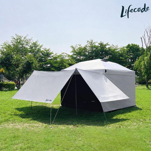 【LIFECODE】《豪華配》黑膠客廳帳篷+雙層圍布x3+三翼雙層圍布x1 沙色/黑色/水泥灰 12040036/7/8-98 LIFECODE,戶外用品,LIFECODE生活密碼戶外用品生活館 ,,帳篷,折疊桌椅,鋁合金,車尾帳,速搭帳,露營,露營區,露營裝備,露營生活,露營美學,outdoor,camping,帳篷,露營小物,客廳帳