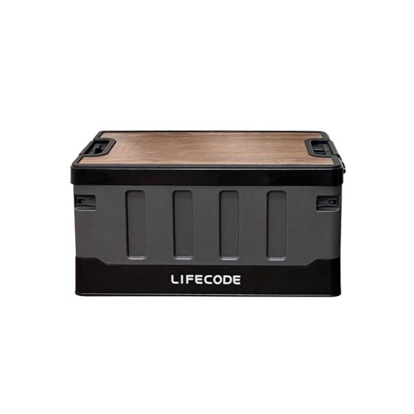 【LIFECODE】木蓋折疊收納箱(60L)-米白/軍綠/黑灰 14500013/4/8 LIFECODE,戶外用品,LIFECODE生活密碼戶外用品生活館 ,帳篷,折疊桌椅,鋁合金,車尾帳,速搭帳,INTEX,露營,露營區,露營裝備,露營生活,露營美學,outdoor,camping,帳篷,露營小物,客廳帳