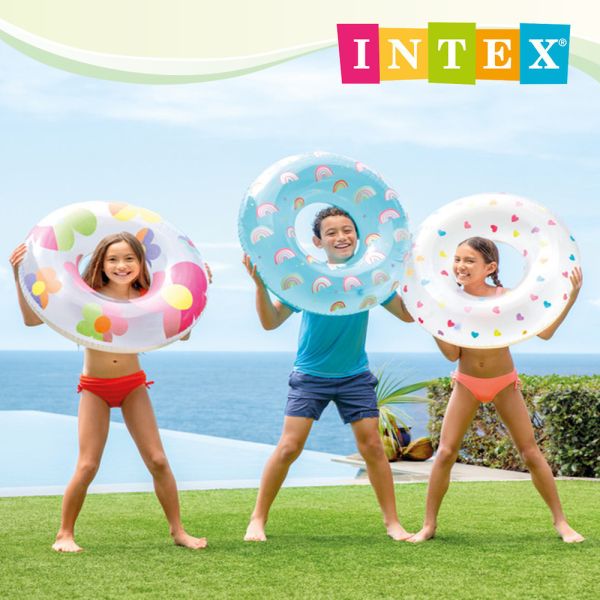 【INTEX】魔法造型泳圈(愛心/花朵/彩虹)-直徑81cm 適8歲+ 15130760/1/2 (59259) 