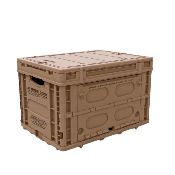 ADAMOUTDOOR-重裝摺疊收納箱二代-3色任選 ADAMOUTDOOR收納箱、重裝摺疊收納箱、63L收納箱、露營收納箱、可堆疊裝備箱、行動桌收納箱、戶外裝備收納、露營後勤箱、工業風收納箱、露營推車配件