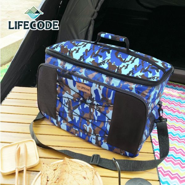 【LIFECODE】藍迷彩保冰袋/保溫袋/保冷袋-(35L公升) 14410031 LIFECODE,戶外用品,LIFECODE生活密碼戶外用品生活館 ,帳篷,折疊桌椅,鋁合金,車尾帳,速搭帳INTEX,露營,露營區,露營裝備,露營生活,露營美學,outdoor,camping,帳篷,露營小物,客廳帳,睡墊,充氣床