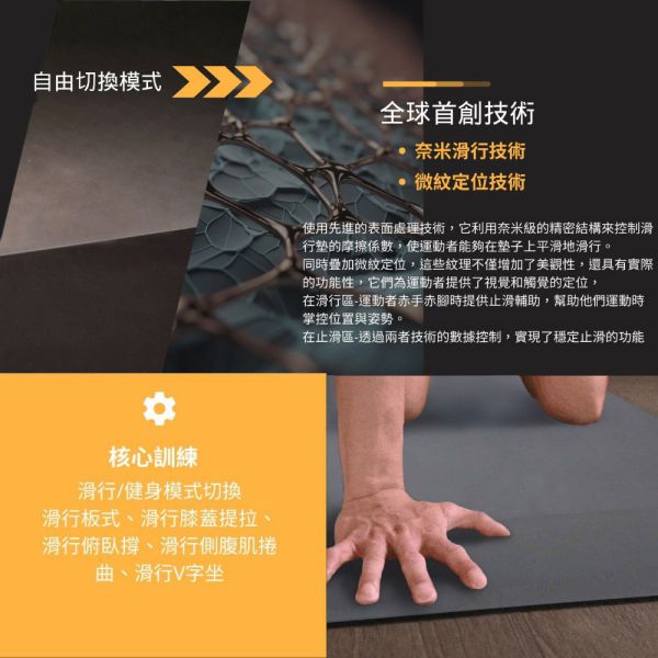 【MOVELIFE】滑行墊/皮拉提斯墊/健身墊(附提袋)-板藍色 滑行墊, 皮拉提斯墊, 健身墊, 核心訓練墊, 滑行訓練, 低衝擊運動, 復健運動墊, PU 滑行墊, 天然橡膠運動墊, 室內運動墊, 台灣製運動墊, MOVELIFE