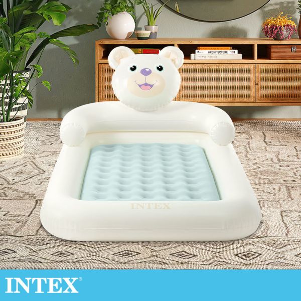 【INTEX】小熊防滾落兒童植絨充氣床-附手壓幫浦(66814) 15010020 LIFECODE,戶外用品,生活密碼,LIFECODE生活密碼戶外用品生活館 ,帳篷,折疊桌椅,鋁合金,車尾帳,速搭帳INTEX,露營,露營區,露營裝備,露營生活,露營美學,outdoor,camping,帳篷,露營小物,客廳帳,INTEX,戶外用品,充氣床,床墊,露營,露營裝備,露營生活