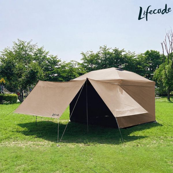【LIFECODE】《豪華配》黑膠客廳帳篷+雙層圍布x3+三翼雙層圍布x1 沙色/黑色/水泥灰 12040036/7/8-98 LIFECODE,戶外用品,LIFECODE生活密碼戶外用品生活館 ,,帳篷,折疊桌椅,鋁合金,車尾帳,速搭帳,露營,露營區,露營裝備,露營生活,露營美學,outdoor,camping,帳篷,露營小物,客廳帳