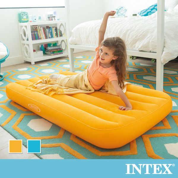 【INTEX】兒童充氣床88x157x高18cm-2色可選_適用3~10歲 15020322黃色/25藍色(66803) LIFECODE,戶外用品,LIFECODE生活密碼戶外用品生活館 ,,帳篷,折疊桌椅,鋁合金,車尾帳,速搭帳INTEX,露營,露營區,露營裝備,露營生活,露營美學,outdoor,camping,帳篷,露營小物,客廳帳