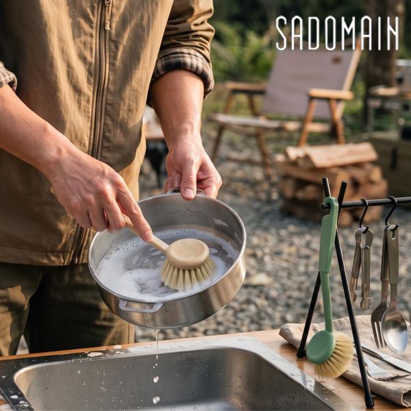 SADOMAIN 不沾鍋專用鍋刷-天然鬃毛/棕櫚纖維-2色任選12360274/7 SADOMAIN,仙德曼,PC511,不沾鍋專用刷,不沾鍋刷,天然棕櫚纖維鍋刷,鍋具清潔刷,廚房清潔用品,平底鍋刷,鍋刷,沙色鍋刷,綠色鍋刷,台灣製鍋刷
