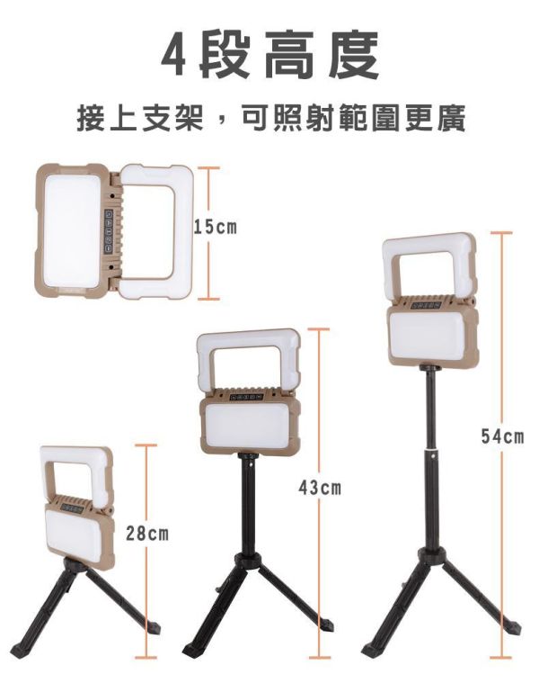 【LIFECODE】光翼180°折疊露營燈/工作燈/多光源/大電量4800毫安(附加高支架+附TYPE C線+送硬殼收納盒) 12321110 LIFECODE露營燈,光翼露營燈,180度折疊燈,充電工作燈,無段調光露營燈,4800mAh照明燈,紅光警示燈,IPX4露營燈,車宿照明,戶外工作燈