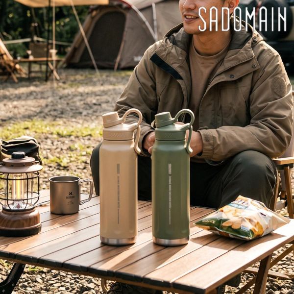 SADOMAIN 304不鏽鋼運動直飲保冷/保溫壺(950ml)-2色任選12360284/7 SADOMAIN,仙德曼,LQ950,304不鏽鋼水壺,950ml運動水壺,直飲保溫壺,保冷保溫瓶,戶外水壺,登山水壺,健身水壺,露營水壺,軍綠水壺,沙色水壺