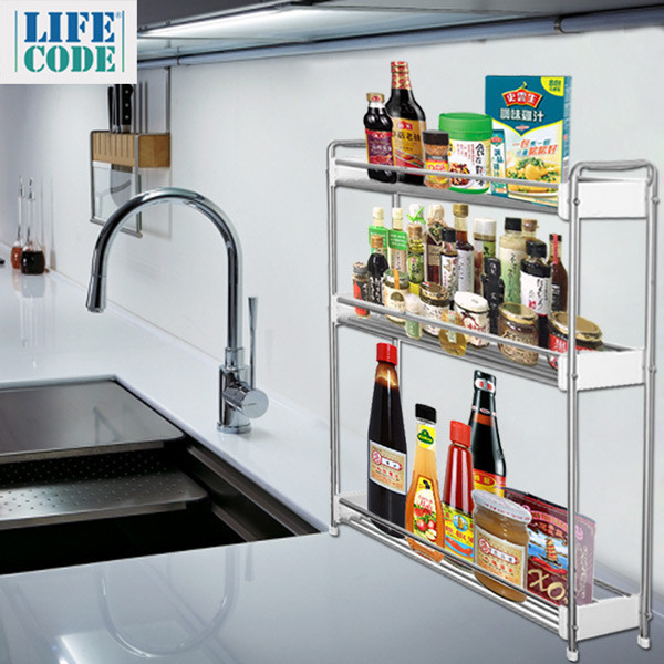 【LIFECODE】廚衛不鏽鋼三層收納架-寬55cm 14060050 LIFECODE,戶外用品,LIFECODE生活密碼戶外用品生活館 ,帳篷,折疊桌椅,鋁合金,車尾帳,速搭帳,INTEX,露營,露營區,露營裝備,露營生活,露營美學,outdoor,camping,帳篷,露營小物,收納架