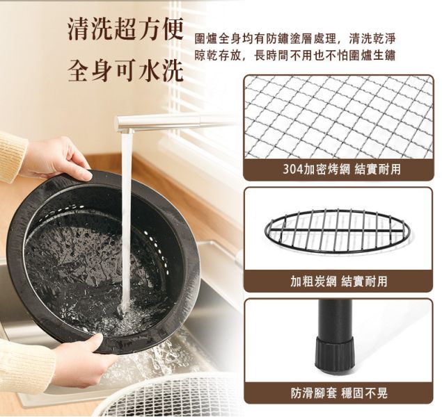 【LIFECODE】加大圍爐燒烤桌(直徑65cm)-大全配(附304烤網+桌蓋+煎盤+收納袋)/烤肉架/烤肉桌/焚火台 12410300 LIFECODE 烤肉桌、圍爐桌、焚火台、燒烤桌推薦、多功能烤肉架、露營烤肉桌、不鏽鋼烤網、戶外煎烤組、烤肉神器、戶外聚會裝備