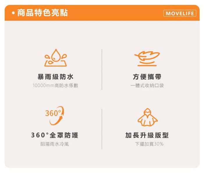 【MOVELIFE】雨行者Bike抗暴雨速穿雨衣(牛津布)-3色可選 21000142 /7/8 機車雨衣,長版雨衣,牛津布雨衣,防水雨衣,抗暴雨雨衣,連身雨衣,速穿雨衣,通勤雨衣,戶外雨衣,全罩式雨衣,防風雨衣,防潑水雨衣,加長雨衣,MOVELIFE雨衣,機能雨衣