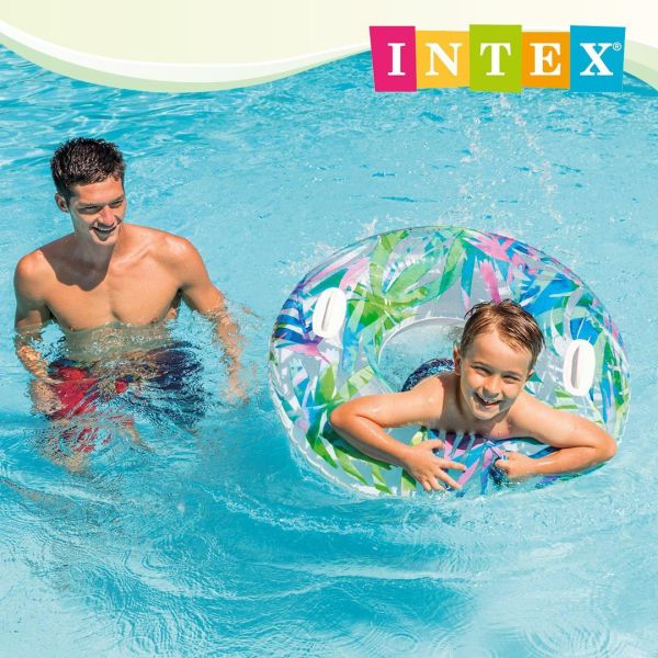 【INTEX】熱帶風格雙握把充氣泳圈-直徑97cm-羽毛/樹葉/椰子樹-3款可選_適9歲以上 15130484/5/6(58263NEW) LIFECODE,戶外用品,LIFECODE生活密碼戶外用品生活館 ,帳篷,折疊桌椅,鋁合金,車尾帳,速搭帳,INTEX,露營,露營區,露營裝備,露營生活,露營美學,outdoor,camping,帳篷,露營小物,客廳帳