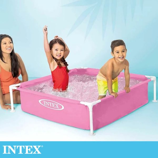 【INTEX】粉紅方型四柱游泳池/戲沙池122x122x30cm(342L) 適2歲+ 15110041(57172) LIFECODE,戶外用品,LIFECODE生活密碼戶外用品生活館 ,帳篷,折疊桌椅,鋁合金,車尾帳,速搭帳,INTEX,充氣床,露營,露營區,露營裝備,露營生活,露營美學,outdoor,camping,帳篷,露營小物,客廳帳,充氣沙發,泳池,戲水池,大型泳池,游泳池