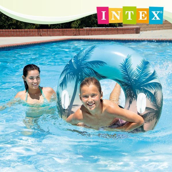 【INTEX】熱帶風格雙握把充氣泳圈-直徑97cm-羽毛/樹葉/椰子樹-3款可選_適9歲以上 15130484/5/6(58263NEW) LIFECODE,戶外用品,LIFECODE生活密碼戶外用品生活館 ,帳篷,折疊桌椅,鋁合金,車尾帳,速搭帳,INTEX,露營,露營區,露營裝備,露營生活,露營美學,outdoor,camping,帳篷,露營小物,客廳帳