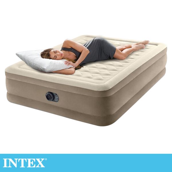 【INTEX】超厚絨豪華雙人加大內建電動幫浦充氣床-寬152cm(64427ED) 15020020 INTEX,戶外用品,充氣床,床墊,露營,露營裝備,露營生活,outdoor,camping