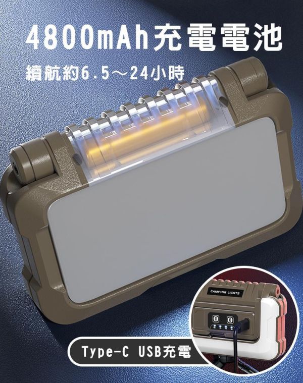 【LIFECODE】光翼180°折疊露營燈/工作燈/多光源/大電量4800毫安(附加高支架+附TYPE C線+送硬殼收納盒) 12321110 LIFECODE露營燈,光翼露營燈,180度折疊燈,充電工作燈,無段調光露營燈,4800mAh照明燈,紅光警示燈,IPX4露營燈,車宿照明,戶外工作燈