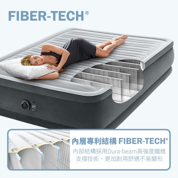 【INTEX】豪華型橫條加高單人加大內建電動幫浦充氣床墊-寬99cm(64411) 15020450 INTEX充氣床 單人加大充氣床墊 加高氣墊床 內建電動幫浦床墊 露營加床推薦 可折疊充氣床 客用充氣床墊 FIBER TECH充氣床